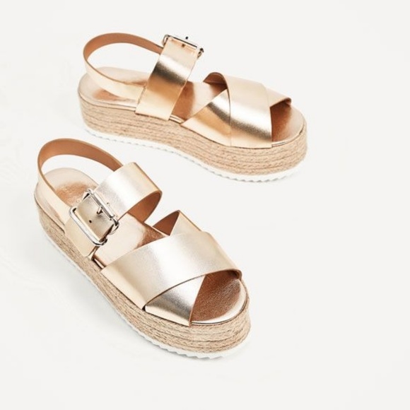 Platform Sandals ZaraGold Nwt ZaraGold Jute Jute Jute Nwt Platform Sandals ZaraGold xWrdoeCB
